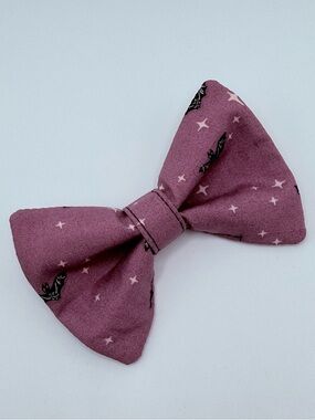Purple Halloween print small dog or cat bow tie